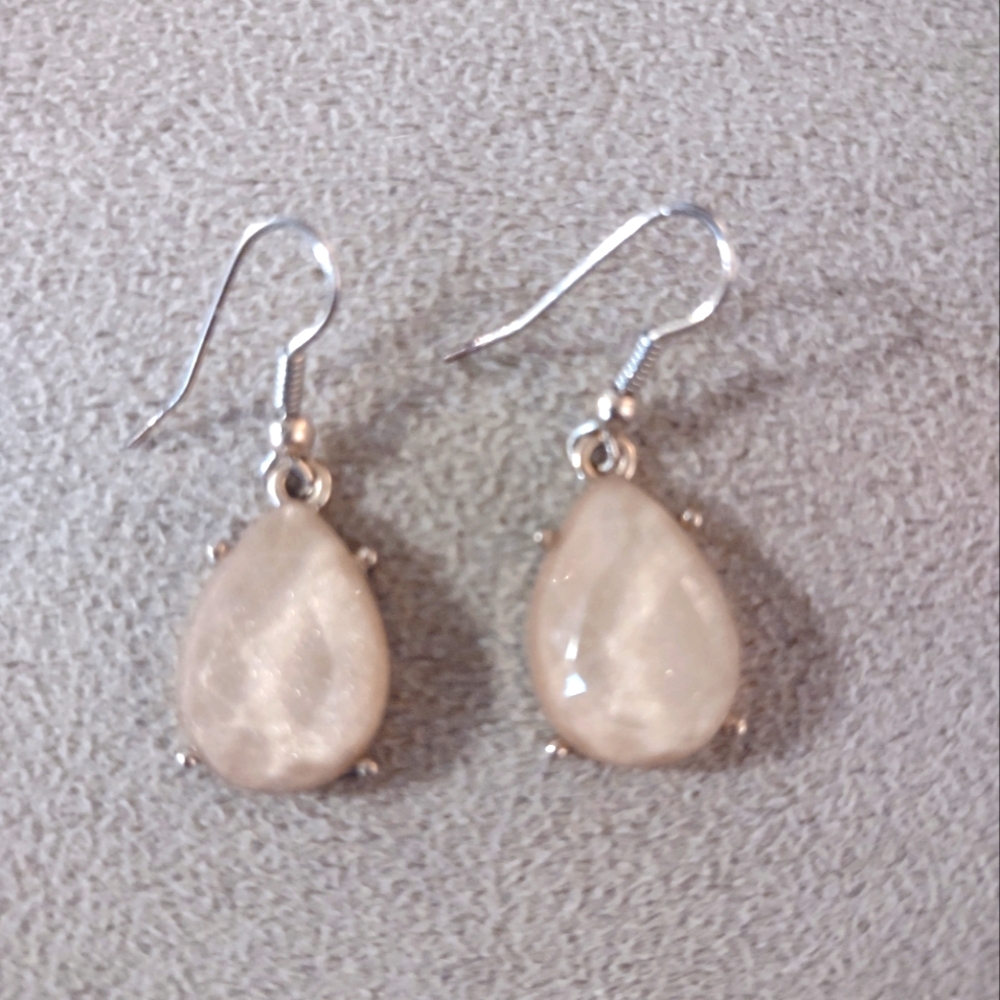 Faux Opal Teardrop Dangle Earrings